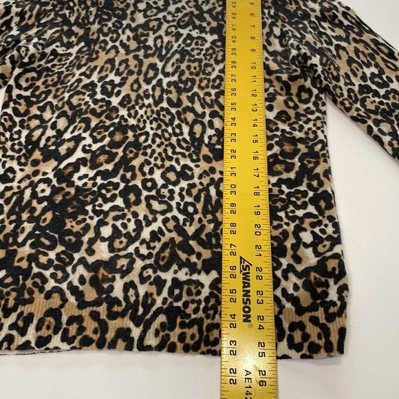 TALBOTS Women’s Cashmere Leopard Print Long Sleeve Sweater M Luxury Maximalist - Picture 7 of 7